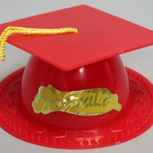 Grad Hat Red 3 1/2″ Each