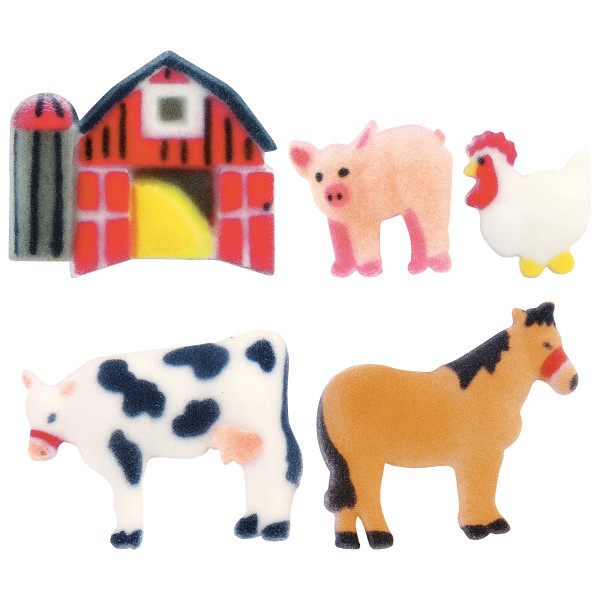 Farm Animals Assorted Dec-Ons 8 count