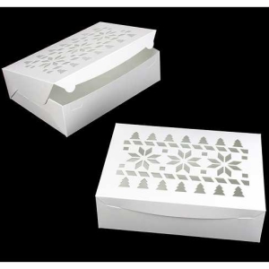 14″ x 10″ x 4″ White/White Christmas Sweater Window Lock & Tab Box Each