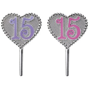La Quinceanera Heart pick 2 count