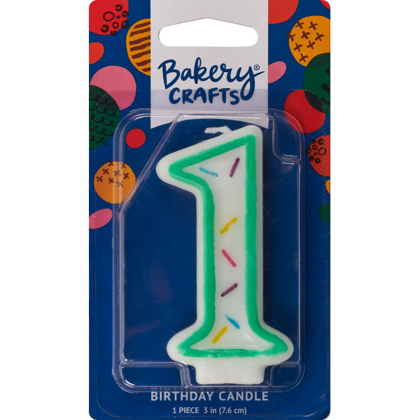 #1 Sprinkle Number Candle 3" Each