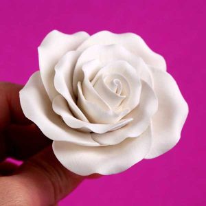 Rose White Gumpaste Large 2.5″ x 2.5″ Each