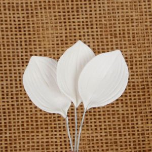 Orchid Leaves White 1 1/4 x 2″ 5 count