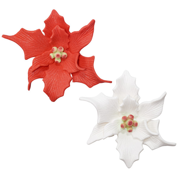 White or Red Poinsettias Each