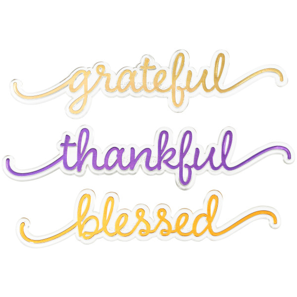 Thankful, Grateful Blessed Layon 3 Count