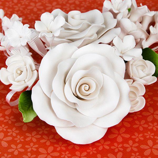 Rose White Spray Gum Paste Large Each - Image 2