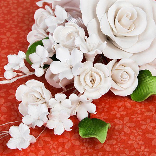 Rose White Spray Gum Paste Large Each - Image 3