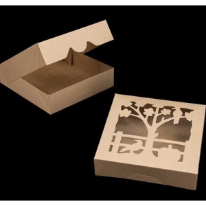 10″ x 10″ x 2 1/2″ Brown/Brown Fall Seasonal Window Timesaver Box Each