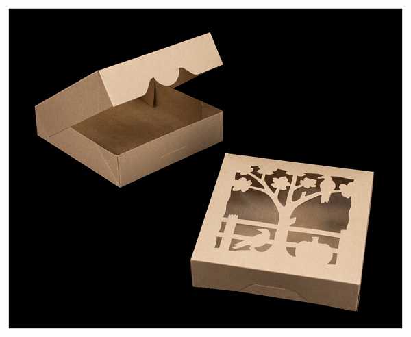 10" x 10" x 2 1/2" Brown/Brown Fall Seasonal Window Timesaver Box Each