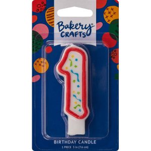 #1 Party Red Number Candle 3″ Each