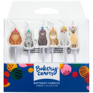 Party Cats Shaped Candles 6 count