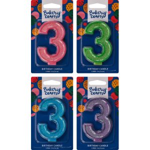 #3 Glitter Candles Each