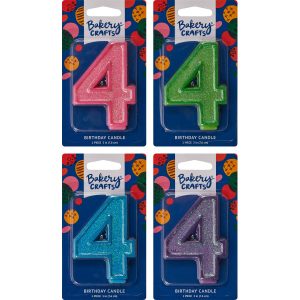 #4 Glitter Candles Each