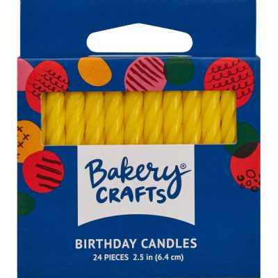Yellow Spiral Candle 2 1/2" 24 Pieces