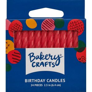 Red Spiral Candle 2 1/2″ 24 Pieces