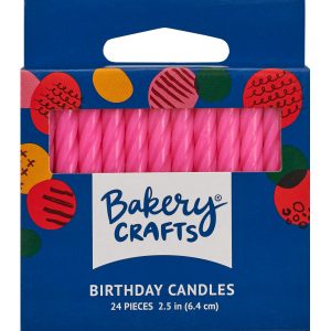 Pink Spiral Candle 2 1/2″ 24 Pieces