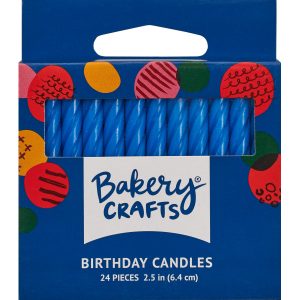 Blue Spiral Candle 2 1/2″ 24 Pieces