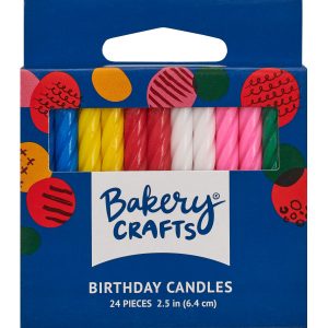 Assorted Spiral Candle 2 1/2″ 24 Pieces