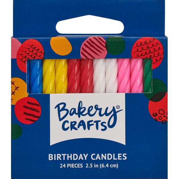 Assorted Spiral Candle 2 1/2" 24 Pieces