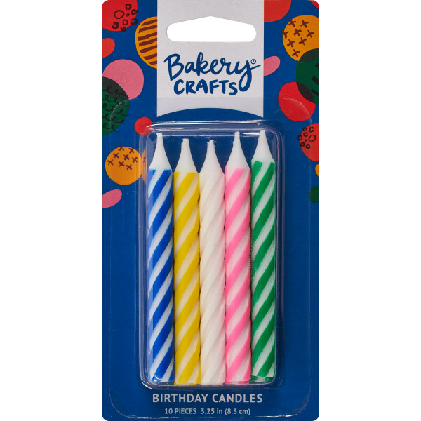 Assorted Spiral Candle 3 1/4" 10 Pieces