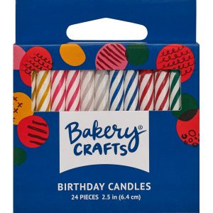 Spiral Candle Multi Color 2 1/2″ 24 Pieces