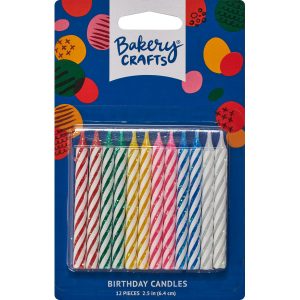 Primary Glitter Candles 2 1/2″ 12 Pieces