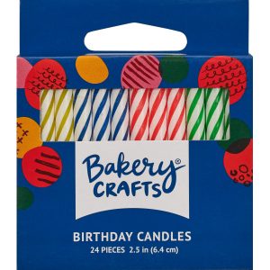 Spiral Assorted Candle 2 1/2″ 24 Pieces