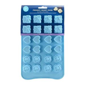 Present, Heart and Rose Silicone Candy Mold 24 Cavity Each