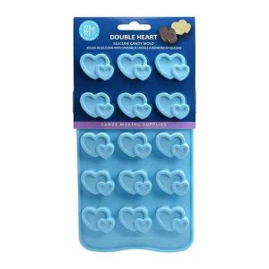 Double Heart Silicone Candy Mold 15 Cavity Each
