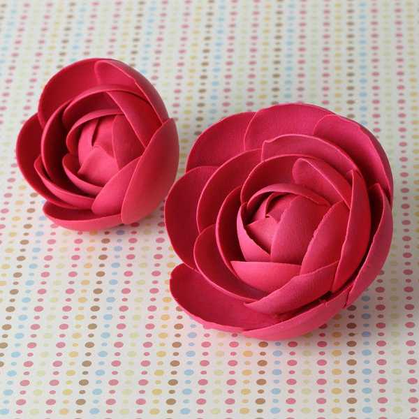 Glam Roses Hot Pink 2.5", 3.5" 2 count