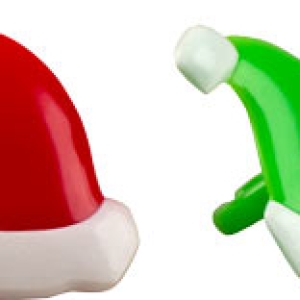 Santa Hat Rings Red & Green 12 count