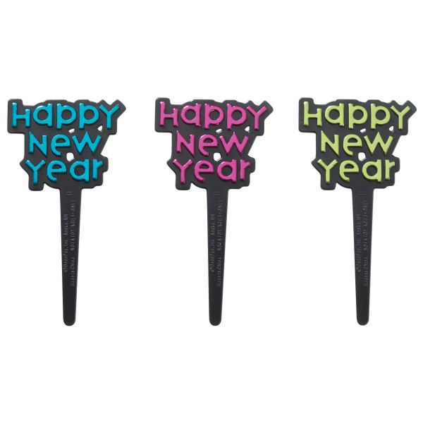 Happy New Year Foil DecoPics 12 count - Image 2