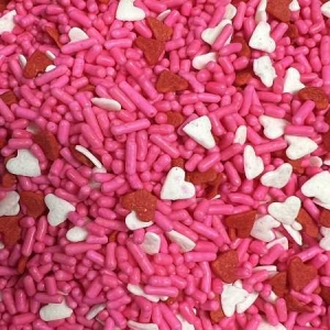 Heart Mix with Sprinkles (Pink) & White & Red Hearts 5 ounces