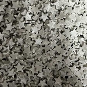 Silver Star Shaped Quins (not Metallic) 4 ounce