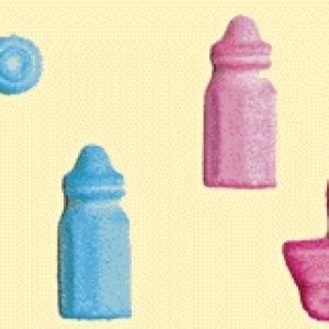 Baby Charms Blue & Pink Assorted  12 Count