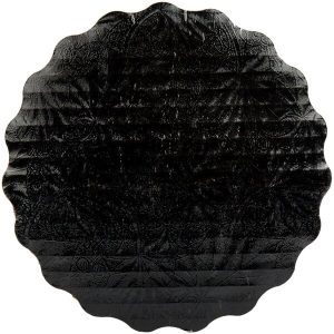 12″ Black Scalloped Circles Each