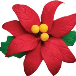 Red Poinsettias- Large Gum Paste 3 1/2″ each