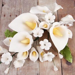 Calla Lily Spray White 4.5″ x 8″ Gum Paste Each