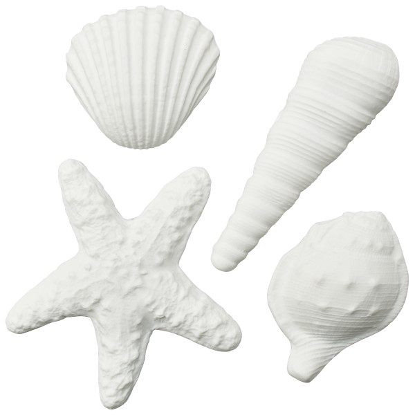 Sea Shells 4 Styles Gum Paste 3" Each