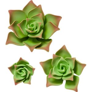 Gum Paste Green Succulents 3 count
