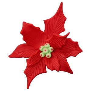 Poinsettia Red Gum Paste 3″ Each
