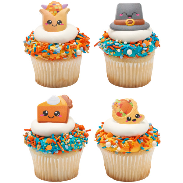 Thanksgiving Cuties Cupcake Rings 12 count - Image 2