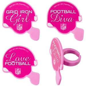 NFL Pink Helmet Rings 12 count