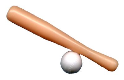 Baseball Bat w/Ball 3 1/2"