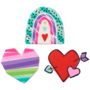 Rainbow Love Sweet Decor Printed Edible Decorations 12 count