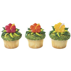Hibiscus Flower Rings 12 count