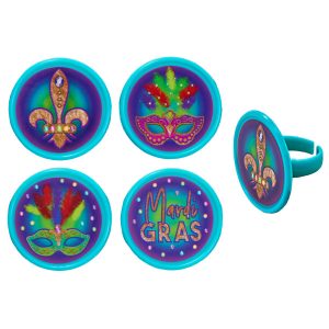 Mardi Gras Celebration Rings 12 count