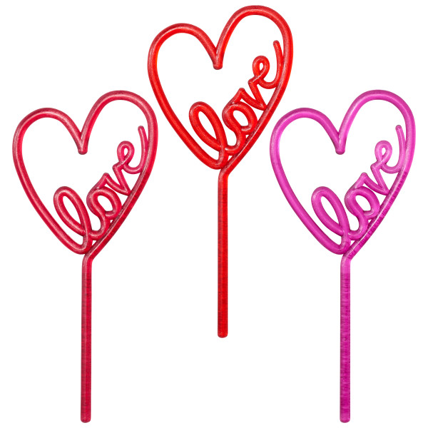 Neon Heart Assortment DecoPics 12 count