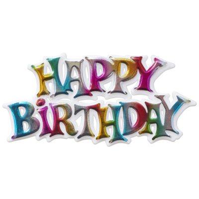 Happy Birthday Script 2 1/2" 12 count