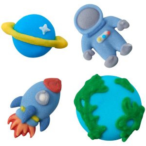 Space Royal Icing Decorations 8 count